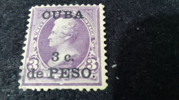 CUBA- I--1900-30  3  C.    DAMGALI USA KÜBASI  SÜRSARJLI - Gebraucht