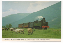 TRAIN À VAPEUR - GARE DE PUGET- THÉNIERS - LOCOMOTIVE TYPE 230T N° E327 DE 1909 - Trains