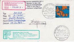 Germany 1987 Deutsche Antarktisexp Ant V 1987 Polar 2 (Flight Punta Arenas-Hannover)  Si Cover (GS152) - Vols Polaires