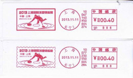 2013，A Set Of 2 Postage Stamp Labels For The International Curling Championships - Sobres