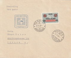 Suisse Lettre Aviation Basel 1938 - Poststempel