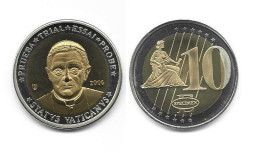 CITE DU VATICAN .  PIECE ESSAIS 10 € . PROTOTYPES .  2006 . - Essais Privés / Non-officiels