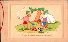 Carte Signée Gil : Camping , Toile De Tente "ça Va être Bientôt Cuit !" - Altri & Non Classificati