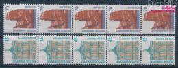BRD 1468R II-1469R II Fünferstreifen (kompl.Ausg.) Postfrisch 1990 Sehenswürdigkeiten (10343274 - Neufs