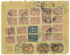 P2918 - RUSSIA/UKRAINA VERY NICE MIXED FRANKING COVER FROM KIEV (REGISTERED) TO ITALY 1922 - Brieven En Documenten