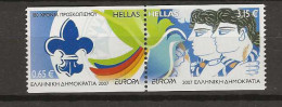 2007 MNH Greece Mi 2421-22-C Europa From Booklet Postfris** - Neufs