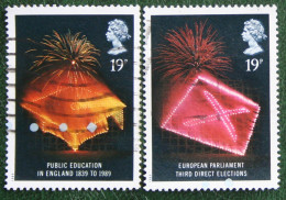 ANNIVERSARIES Telephone EUROPA CEPT (Mi 1198-1199) 1989 Used Gebruikt Oblitere ENGLAND GRANDE-BRETAGNE GB GREAT BRITAIN - Usati