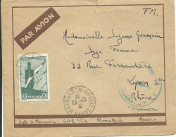 MAROC LETTRE PAR AVION 80c MARRAKECH-GUEUZ POUR LYON ( RHONE ) DE 1941  LETTRE COVER - Covers & Documents