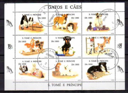 Saint Thomas Et Prince 1995 Chats Et Chiens (20) Yvert N° 1264 BD à 1264 BM Oblitérés - Sao Tomé Y Príncipe