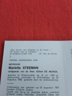 Doodsprentje Mariette Steeman / Waasmunster 18/7/1929 Sint Niklaas 23/8/1988 ( Gilbert De Munck ) - Religion &  Esoterik