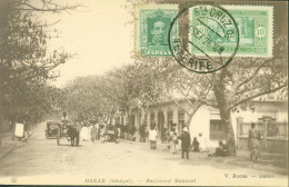 Affranchissement Mixte YT Espagne N°276 + Sénégal AOF CAD Santa Cruz De Ténérife 16 SEP 1926 CPA Dakar Bd National - Lettres & Documents