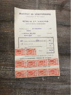 Rare Timbre Parafiscal UNION VETERINAIRE PHARMACEUTIQUE 1923 Sur Facture - Other & Unclassified