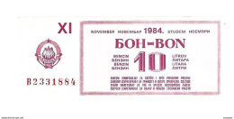 *jugoslavia  10 Liter Benzin Bon November 1984       J16a  Unc - Yougoslavie