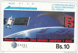 BOLIVIA(Tamura) - Satellite, Banco Popular, Used - Bolivien