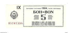 *jugoslavia  5 Liter Benzin Bon September 1984       J13a  Unc - Yugoslavia