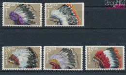 USA 2098Do-2102Eor (kompl.Ausg.) Postfrisch 1990 Indianer Kopfschmuck (10348617 - Unused Stamps