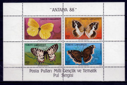 Turkije Blok Mi 26 Vlinders Postfris - Neufs