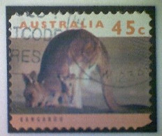 Australia, Scott #1289, Used (o), 1994, Wildlife Series, Kangaroo And Joey, 45¢, Orange And Multicolored - Gebruikt