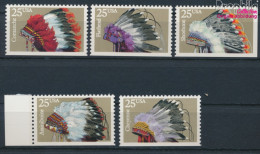 USA 2098Du-2102Eru (kompl.Ausg.) Postfrisch 1990 Indianer Kopfschmuck (10348693 - Neufs