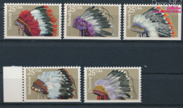 USA 2098Du-2102Eru (kompl.Ausg.) Postfrisch 1990 Indianer Kopfschmuck (10348693 - Unused Stamps