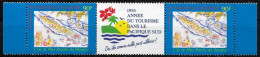 Nouvelle Calédonie 1995 - Yvert Nr. PA 327 A  La Paire Avec Logo Centrale - Michel Nr. 1032 Paar Mit Zierfeld ** - Unused Stamps