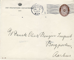 DENMARK 1925 COVER MiNr U 33 SENT FROM KOBENHAVN TO AARHUS - Enteros Postales