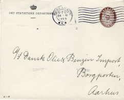 DENMARK 1925 COVER MiNr U 33 SENT FROM KOBENHAVN TO AARHUS - Ganzsachen