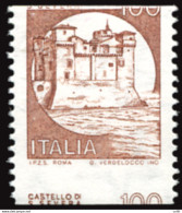 Castelli Lire 100 Bobina  Varietà Castello In Basso - Abarten Und Kuriositäten