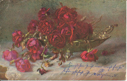 PC40401 Old Postcard. Red Roses. Rehn And Linzen. 1911. B. Hopkins - World