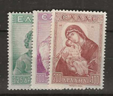 1943 MNH Greece Mi 482-84 Postfris** - Unused Stamps