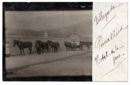 Attelage Et Roulotte Paradis. ( Cirque ? ). Carte Photo Non Située - Bellegarde-sur-Valserine