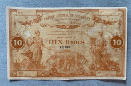 Billet 10 Francs Crédit Central Du Sud-ouest 28 Cours Pasteur Bordeaux - Other & Unclassified