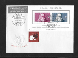 1948  IMABA BASEL ► Offizieller, Dekorativer Ersttags-Brief Mit Block W31 Und IMABA Vignette - Covers & Documents