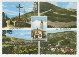 {87267} 09 Ariège Massat , Multivues ; Lacets Col De Port , Eglise , Vue Panoramique , Calvaire Du Clot De Rals - Autres & Non Classés