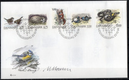 Martin Mörck. Denmark 1994. Native Animals. Michel 1086 - 1090 FDC. Signed. - FDC