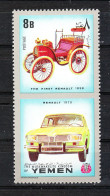 Yemen Regno  - 1970. Renault Story: Modello Del 1898  E  1970. 1898 And 1970 Model. MNH - Coches