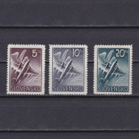 SLOVAKIA 1940, Sc# C7-C9,  Air Mail, Plane In Fligh, MH - Unused Stamps