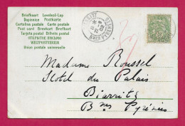 Écrit Sur Carte Postale Fantaisie Daté Du 22 Septembre 1902 - Document Expédié De Paris à Destination De Biarritz - 1898-1900 Sage (Type III)