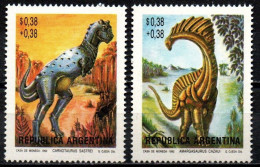 Argentinien 1992 - Mi.Nr. 2127 - 2128 - Postfrisch MNH - Tiere Animals Dinosaurier Dinosaurs - Prehistorics