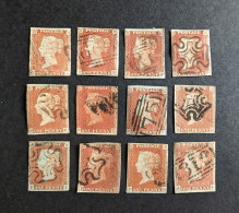 Grande Bretagne 12 Oblitérés N YT 3 Lettres P A,b,c,d,e,f,g,h,i,j,k,l - Used Stamps