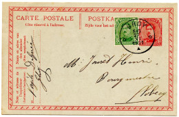 BELGIQUE - COB 137 SIMPLE CERCLE RELAIS A ETOILES GHOY SUR ENTIER CARTE POSTALE 10C ALBERT 1ER, 1921 - Sternenstempel