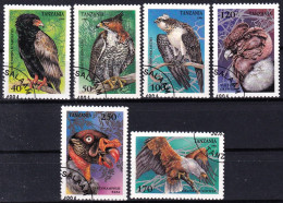 Lot De 6 Timbres-poste Dentelés Oblitérés Rapaces Diurnes Oiseaux De Proie - N° 1647/52 (Yvert) - Tanzanie 1994 - Tanzanie (1964-...)