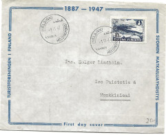 Finland   1947 60th Anniversary Of The Tourism Association, Koli Heights In Eastern Finland Mi 346 FDC - Storia Postale