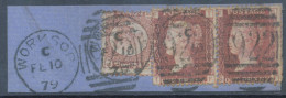GB QV ½d Plate 10 (QS) Together With 1d Plate 198 (2, SF-TF) Very Fine Used On Piece With Duplex „WORKSOP  / 922“, Notti - Usados