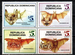 Dominikanische Republik 1997 - Mi.Nr. 1864 - 1867 - Postfrisch MNH - Tiere Animals Fledermäuse Bats - Fledermäuse