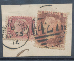 GB QV ½d Plate 4 (JJ) Together With 1d Plate 166 (RH) Superb Used On Piece With Duplex „HAWKHURST / 427“, Kent (4VODA, U - Used Stamps