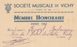 03-Société Musicale ..Mme Buvat..Vichy.(Allier)...1944 - Tarjetas De Membresía
