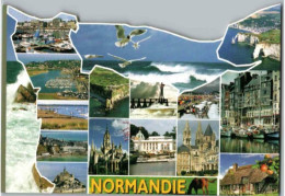 En Normandie. -  Carte Découpée Multi Vues. -  Timbre Non Oblitéré. - Basse-Normandie