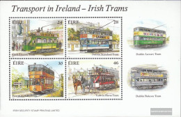 Ireland Block6 (complete Issue) Unmounted Mint / Never Hinged 1987 Historical Trams - Neufs