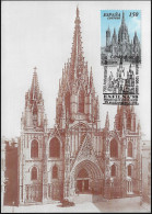 Espagne 1998 Y&T 3129 Sur Carte Maximum. Cathédrale De Barcelone - Iglesias Y Catedrales